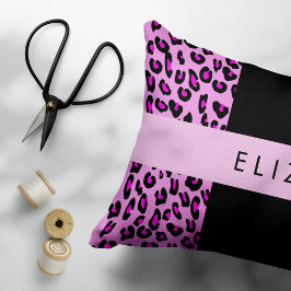 Funda De Cojín Leopardo Print, Zebra Print, Pink, Your Name