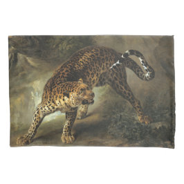 Funda De Cojín Leopardo salvaje feroz (por Jean-Baptiste Oudry)