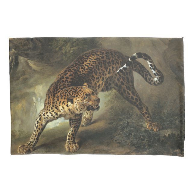 Funda De Cojín Leopardo salvaje feroz (por Jean-Baptiste Oudry) (Anverso-izquierdo)
