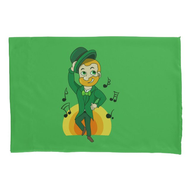 Funda De Cojín Leprechaun bailando, personalizado de San Patricio (Anverso)