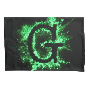 Funda De Cojín Letra G mayúscula verde alfabeto