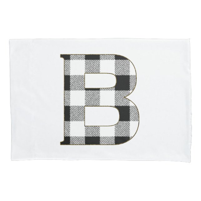 Funda De Cojín Letra Gingham Check B (Anverso)