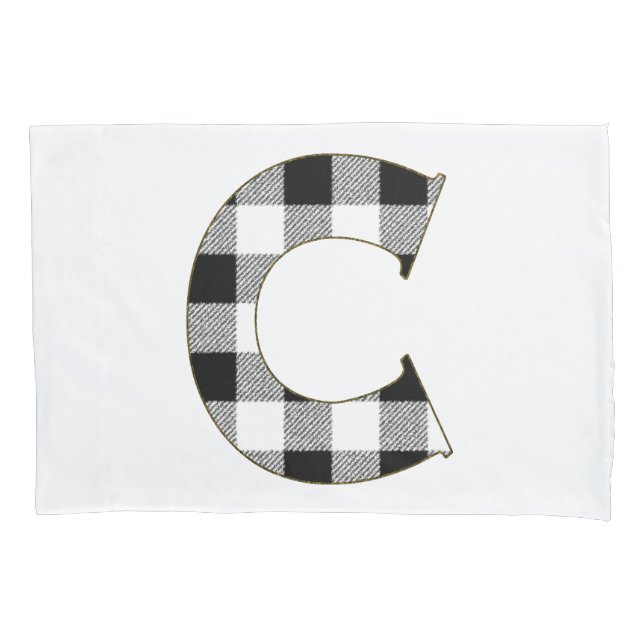 Funda De Cojín Letra Gingham Check C (Anverso)