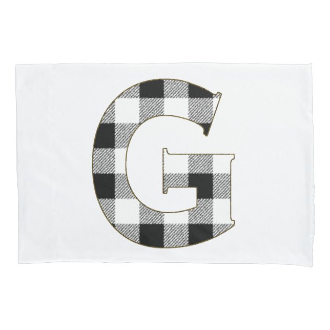 Funda De Cojín Letra Gingham Check G (Anverso)