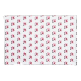 Funda De Cojín Letra magenta geométrica de amor