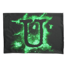Funda De Cojín Letra U mayúscula verde alfabeto