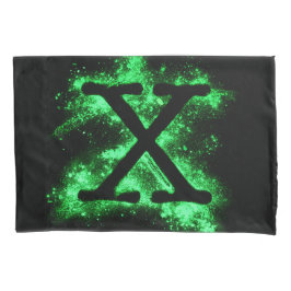 Funda De Cojín Letra X mayúscula verde alfabeto