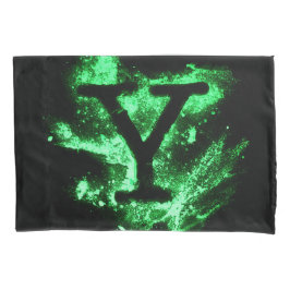 Funda De Cojín Letra Y mayúscula verde alfabeto