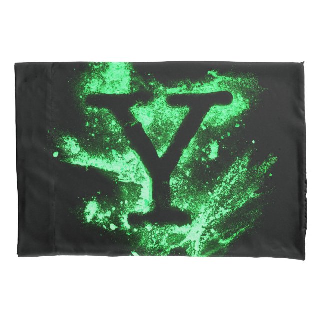 Funda De Cojín Letra Y mayúscula verde alfabeto (Anverso)