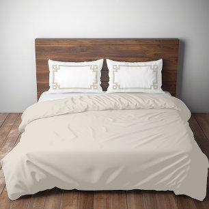 Funda De Cojín Light Beige and White Greek Key Border Standard