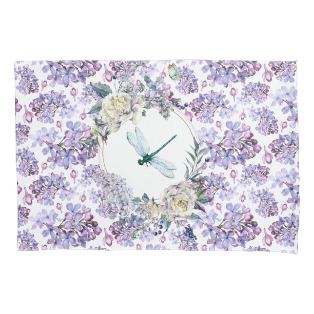Funda De Cojín Lila Floral (Anverso)