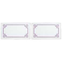 Funda De Cojín Lilac Purple Griega Key Border King Size