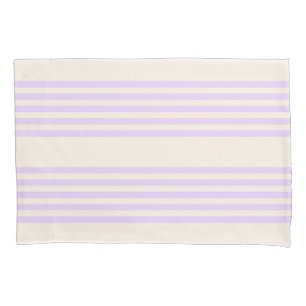 Funda De Cojín Lilac púrpura y beige cinco rayas patrón