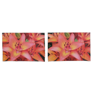 Funda De Cojín Lilias de jardín de color coral artificial