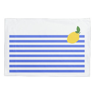 Funda De Cojín Limón y rayas Caja de almohadas única, tamaño está