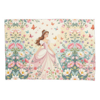 Funda De Cojín Linda princesa con mariposas
