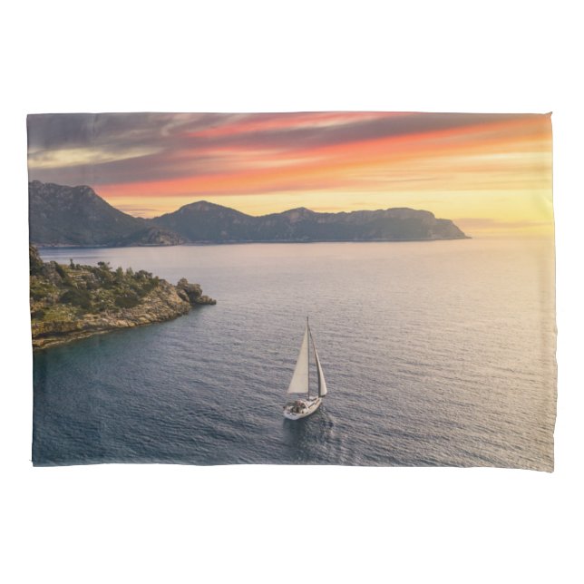 Funda De Cojín Línea costera | Bodrum, Turquía (Anverso)