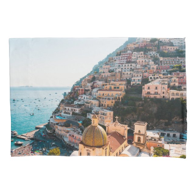 Funda De Cojín Línea costera | Positano Italia, Aldea Cliffside (Anverso)