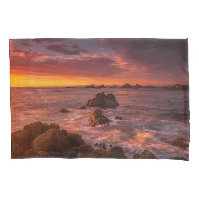 Funda De Cojín Línea costera | Sunset Pacific Grove Carmel Califo (Anverso)