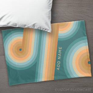 Funda De Cojín Línea Retro Art Sunset Southwest Colours Circle