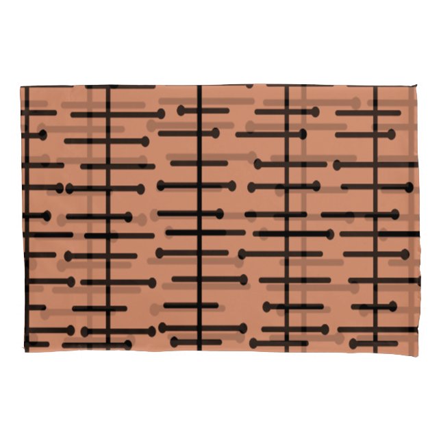 Funda De Cojín Líneas atómicas rosadas (Anverso)