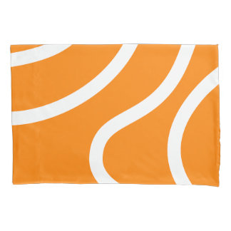 Funda De Cojín Líneas Blancas Abstractas Minimalistas sobre Naran
