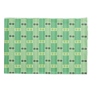 Funda De Cojín Líneas verdes y cajas