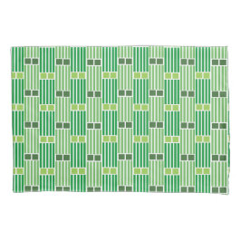 Funda De Cojín Líneas verdes y cajas