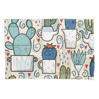Funda De Cojín Llama Cactus: Diseño Seamless dibujado a mano