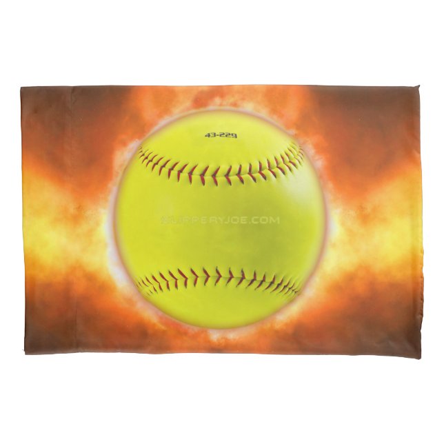 Funda De Cojín Llamas de baloncesto de softball amarillo de Slipp (Anverso)