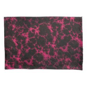 Funda De Cojín Llamas rosadas y negras manchadas vibrantes