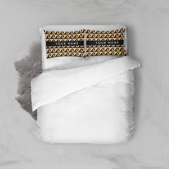 Funda De Cojín Llave de malandrina griega, llave de ola, marrón,  (Subido por el creador)