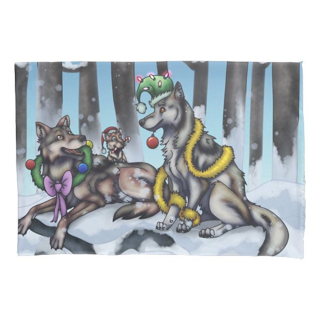 Funda De Cojín Lobos de vacaciones (Anverso)