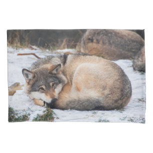 Funda De Cojín Lobos durmiendo