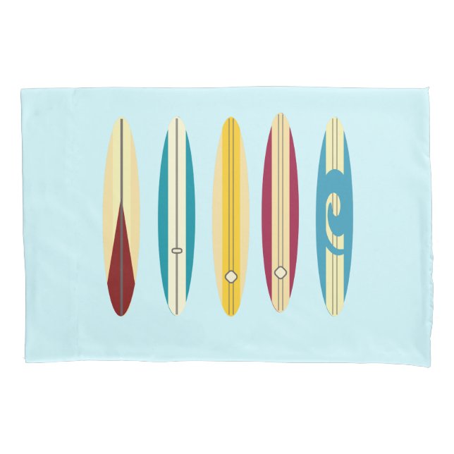 Funda De Cojín Longboard de vintage (Anverso)