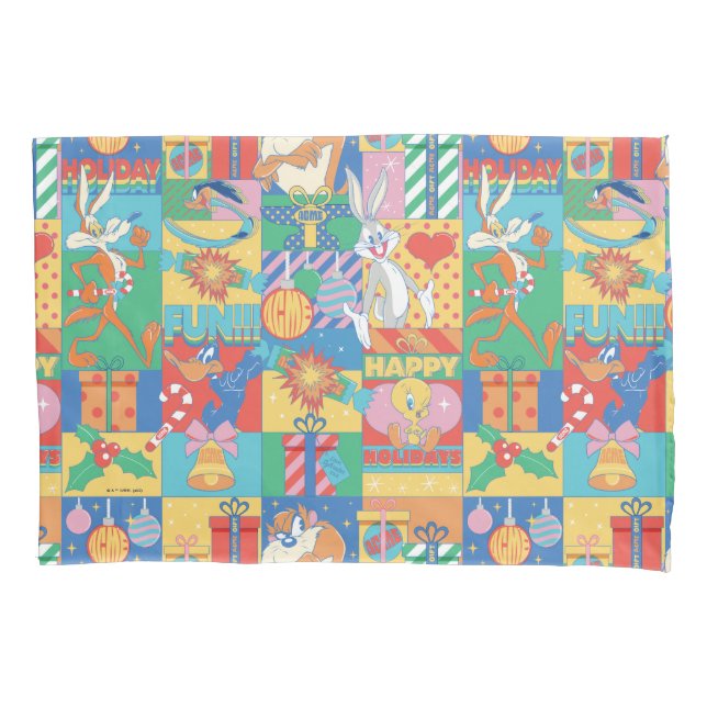 Funda De Cojín LOONEY TUNES™ | Patrón de Navidades de vacaciones  (Anverso)