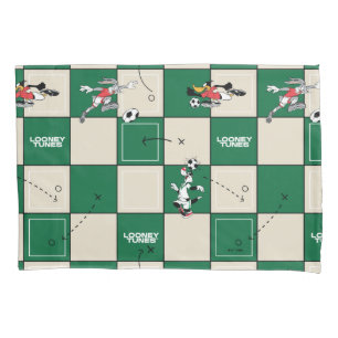 Funda De Cojín LOONEY TUNES™ Patrón de rejilla de fútbol