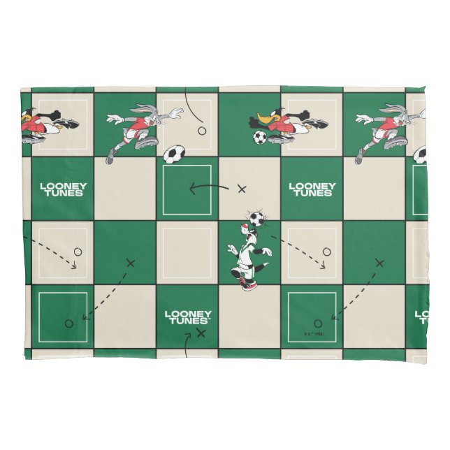 Funda De Cojín LOONEY TUNES™ Soccer Grid Pattern (Anverso)