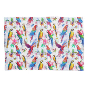 Funda De Cojín Loros del estilo de la acuarela