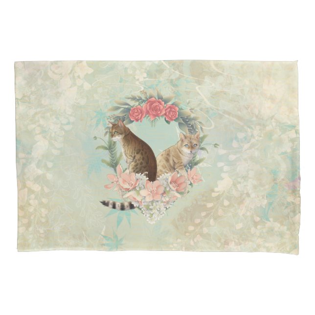 Funda De Cojín Los Budas de Loki: Gatos de Mika y Chidori Bengal (Anverso)