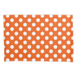 Funda De Cojín Los puntos de la polka blanca en el naranja