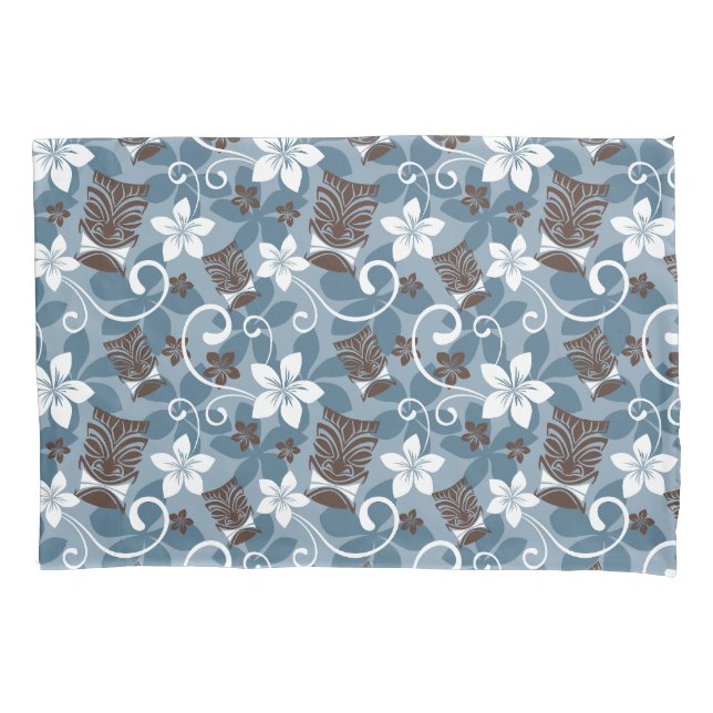 FUNDA DE COJÍN LUAU TIKI (BLUE) (Anverso-izquierdo)