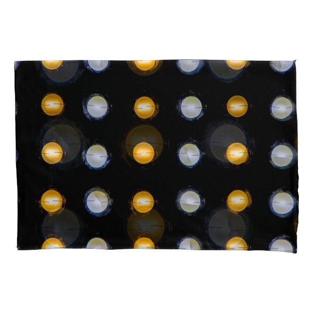 Funda De Cojín Luces LED, cerrar fondo abstracto. (Anverso)