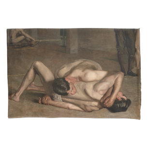 Funda De Cojín Luchadores (de Thomas Eakins)