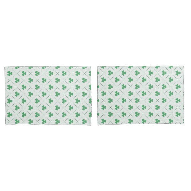 Funda De Cojín Lucky Clover Leaves Pattern Standard Size (Anverso - Set)