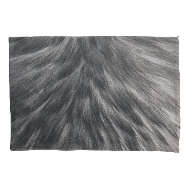 Funda De Cojín Lujo Faux Fur Print Black Gray Mink Animal Hair  (Anverso)