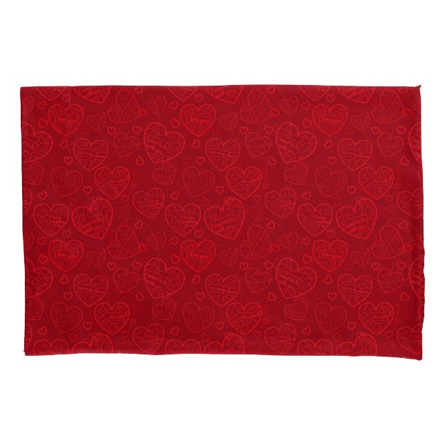 Funda De Cojín Lujo Moderno Elegante Amor Corazón Rojo (Anverso)