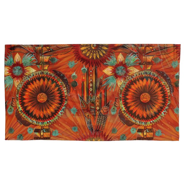 Funda De Cojín Lujoso "Ecos Intrincados" Verde azulado King Pillo (Anverso)