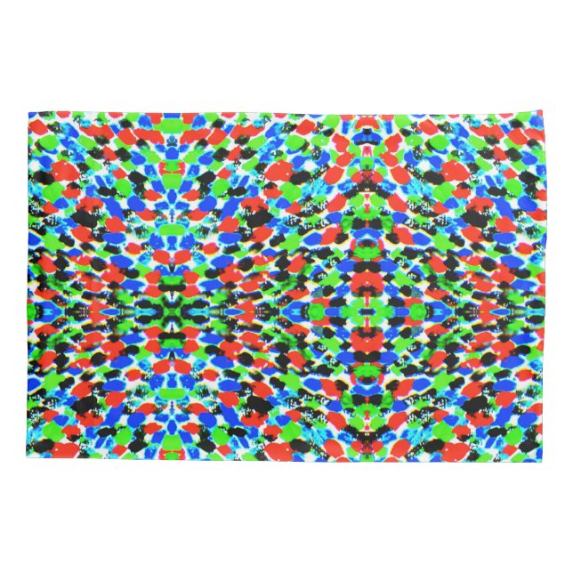 Funda De Cojín Luminosa almohada Ikat Red Green Multi Print (Reverso)