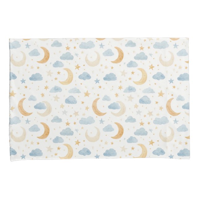 Funda De Cojín Luna Bohemia Estrellas Nubes Niños (Anverso-Derecho)